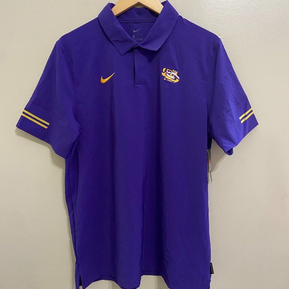 Nike LSU Tigers Football Team Issue Flex Gameday Coaches Polo Shirt Men L CI4465 - Picture 1 of 10